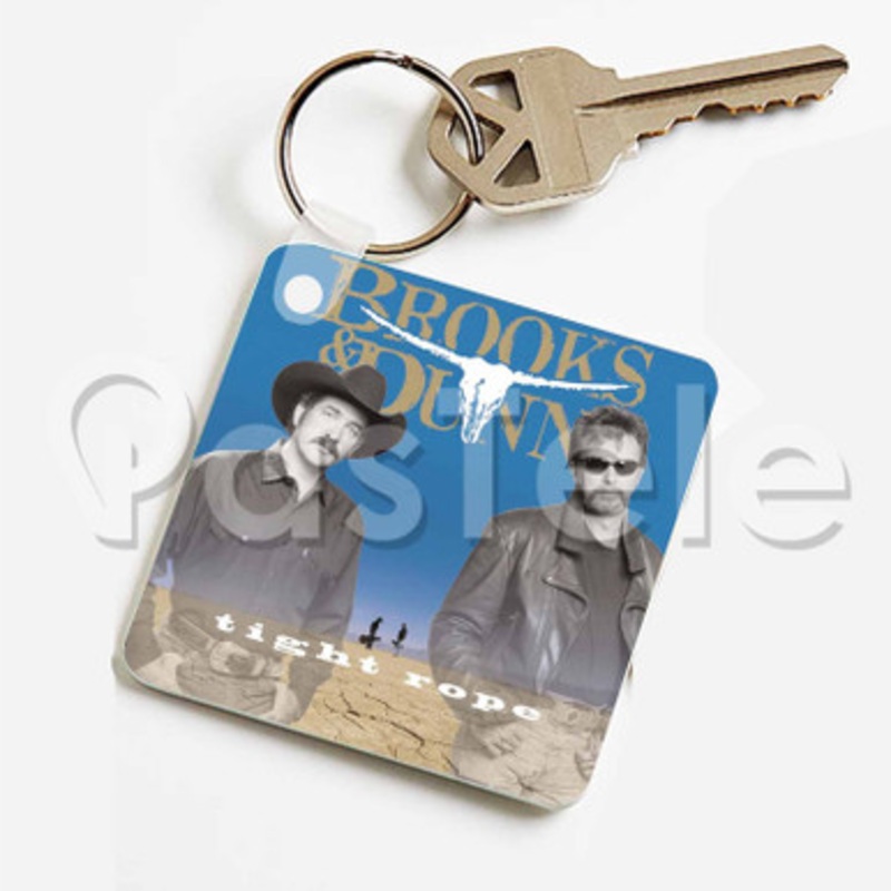 Brooks Dunn Tight Rope Custom Keychain Jewelry Necklaces Pendant Two Sides Key