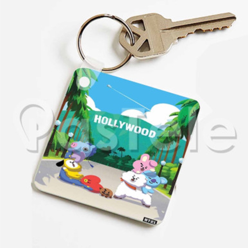 BT21 Hollywood Custom Keychain Jewelry Necklaces Pendant Two Sides Key