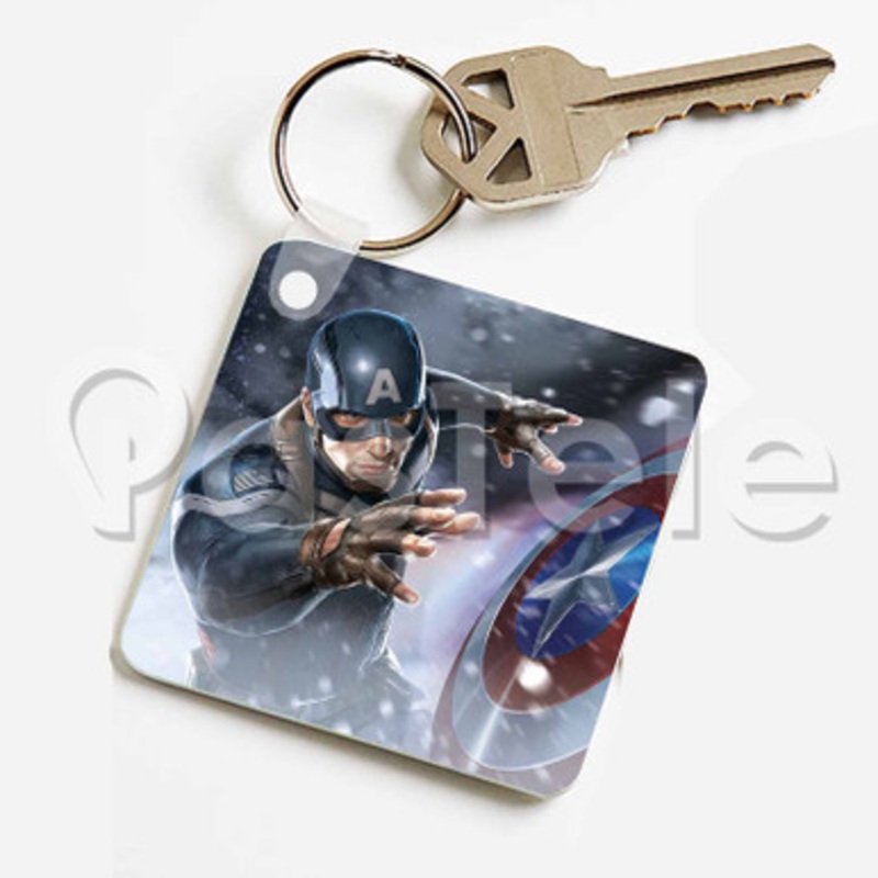 captain america Custom Keychain Jewelry Necklaces Pendant Two Sides Key