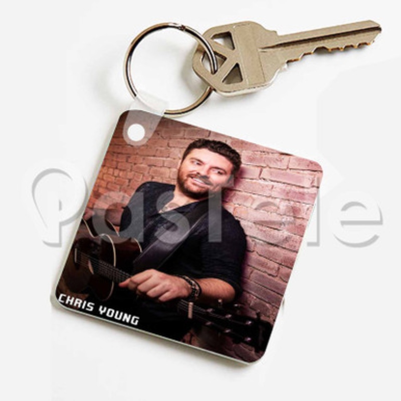 Chris Young Custom Keychain Jewelry Necklaces Pendant Two Sides Key