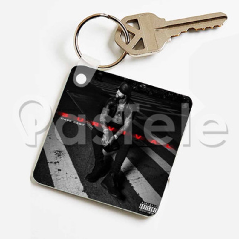 Dave East Survival Custom Keychain Jewelry Necklaces Pendant Two Sides Key