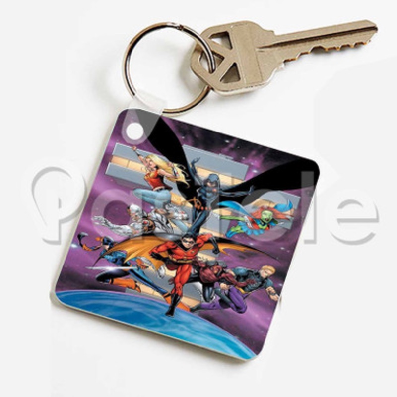 DC Comics Teen Titans Custom Keychain Jewelry Necklaces Pendant Two Sides Key