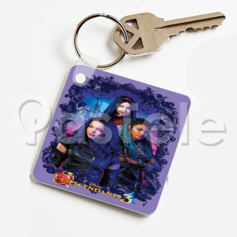 Disney Descendants 3 Custom Keychain Jewelry Necklaces Pendant Two Sides Key