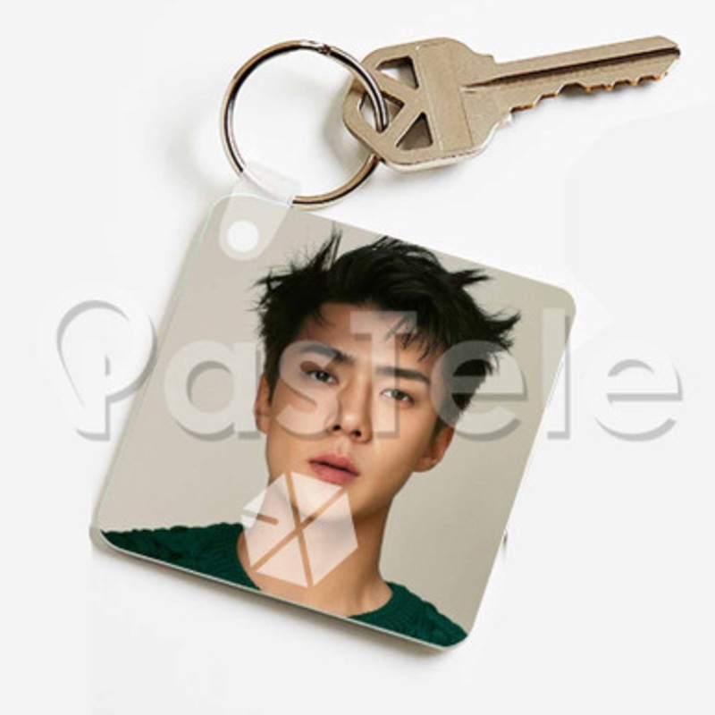 Exo Sehun Custom Keychain Jewelry Necklaces Pendant Two Sides Key