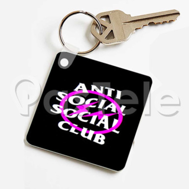 Fragment x Anti Social Social Club Custom Keychain Jewelry Necklaces Pendant Two Sides Key