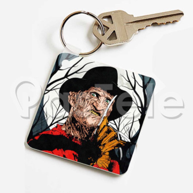 Freddy Krueger Custom Keychain Jewelry Necklaces Pendant Two Sides Key