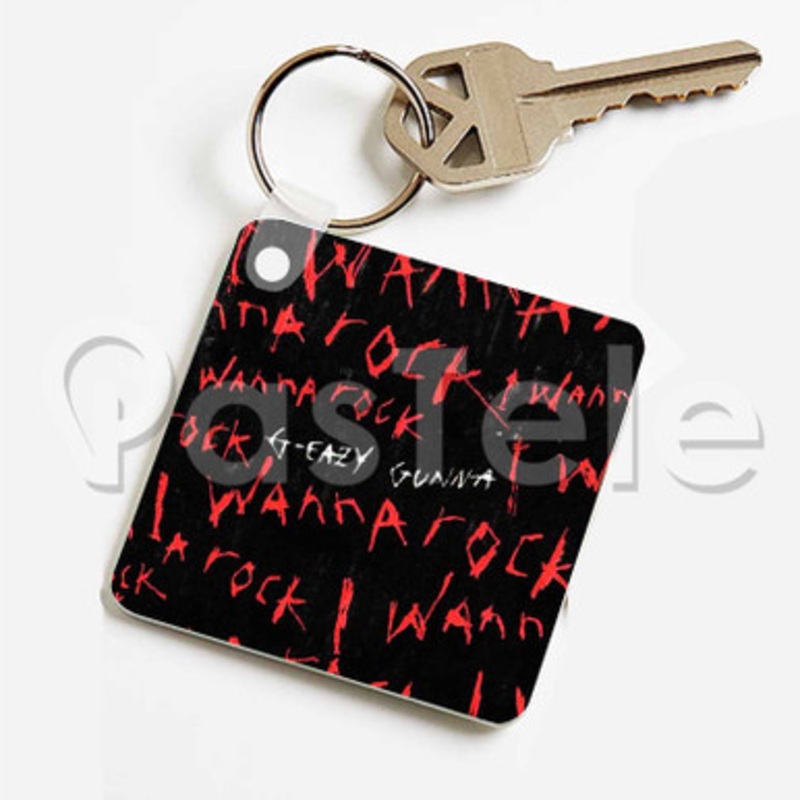 G Eazy Feat Gunna I Wanna Rock Custom Keychain Jewelry Necklaces Pendant Two Sides Key