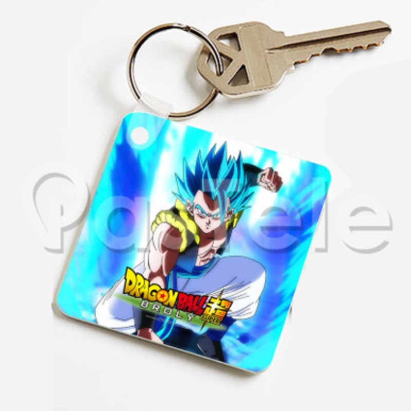 Gogeta Blue Dragon Ball Super Custom Keychain Jewelry Necklaces Pendant Two Sides Key
