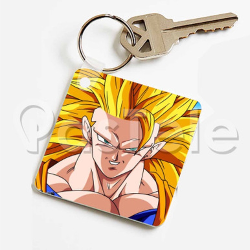 goku ssj 3 Custom Keychain Jewelry Necklaces Pendant Two Sides Key
