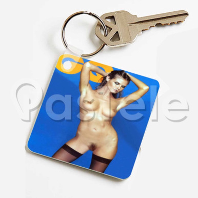 Heidi Klum asli Custom Keychain Jewelry Necklaces Pendant Two Sides Key