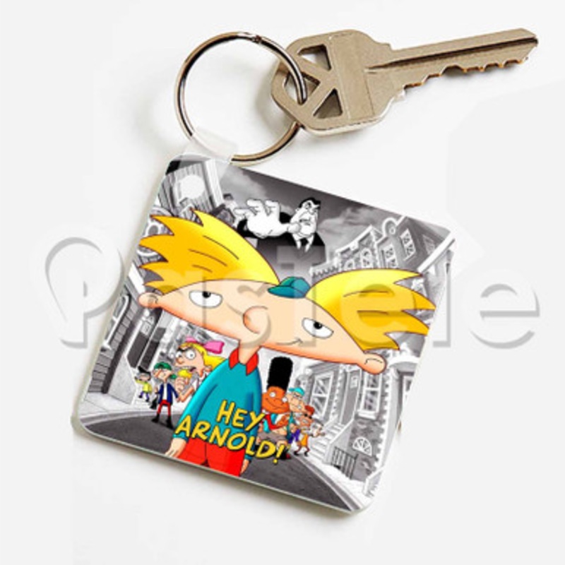 Hey Arnold Custom Keychain Jewelry Necklaces Pendant Two Sides Key