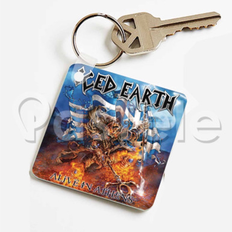 Iced Earth Alive In Athens Custom Keychain Jewelry Necklaces Pendant Two Sides Key
