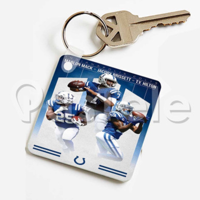 Indianapolis Colts NFL Custom Keychain Jewelry Necklaces Pendant Two Sides Key
