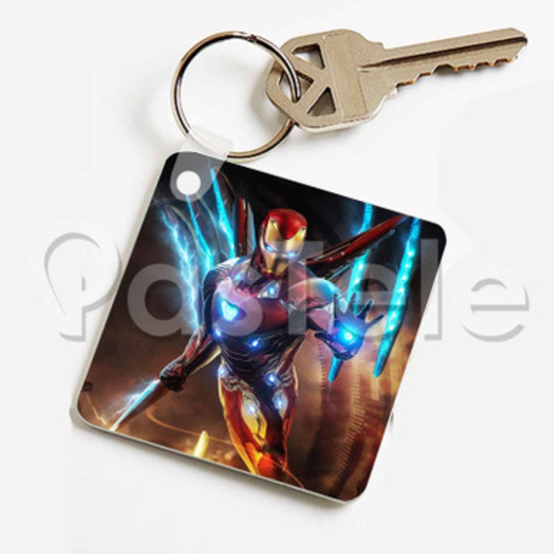 iron man armor Custom Keychain Jewelry Necklaces Pendant Two Sides Key