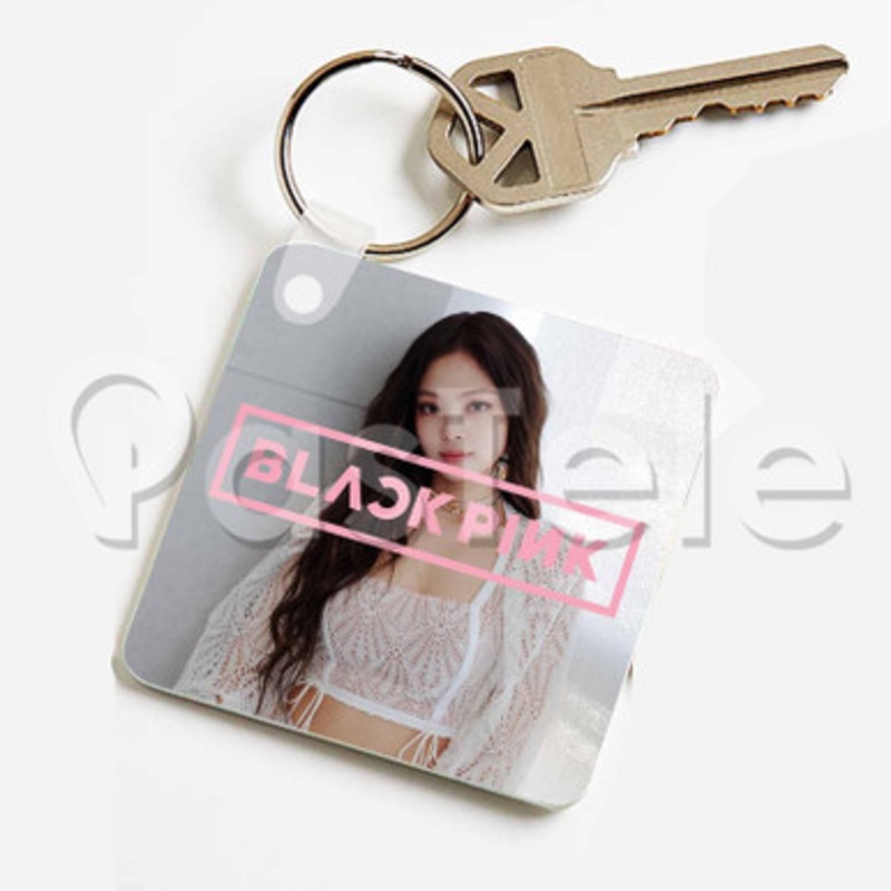 jennie blackpink 2 Custom Keychain Jewelry Necklaces Pendant Two Sides Key