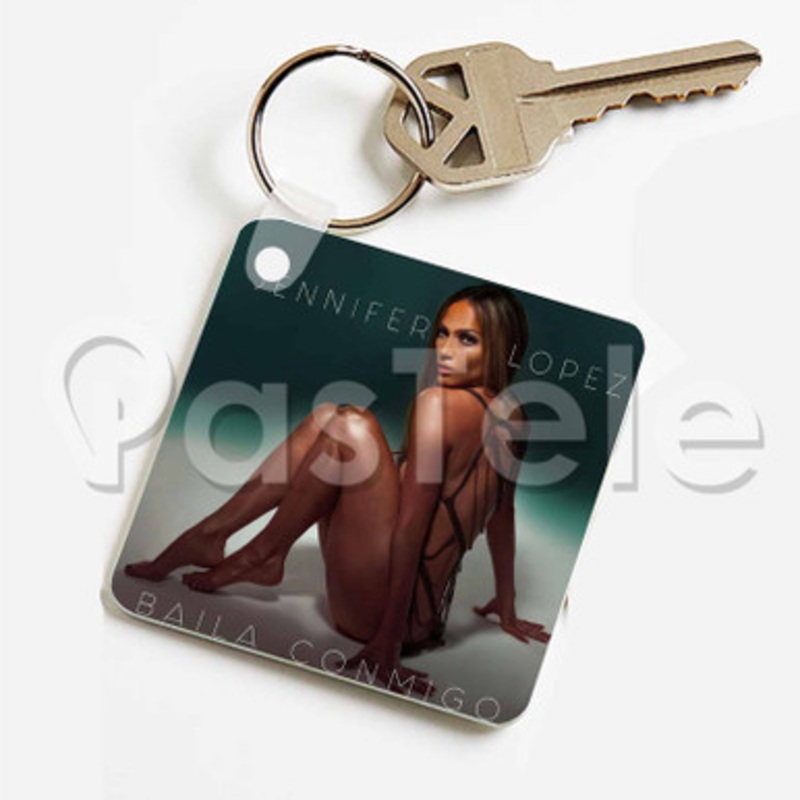 Jennifer Lopez Baila Conmigo Custom Keychain Jewelry Necklaces Pendant Two Sides Key