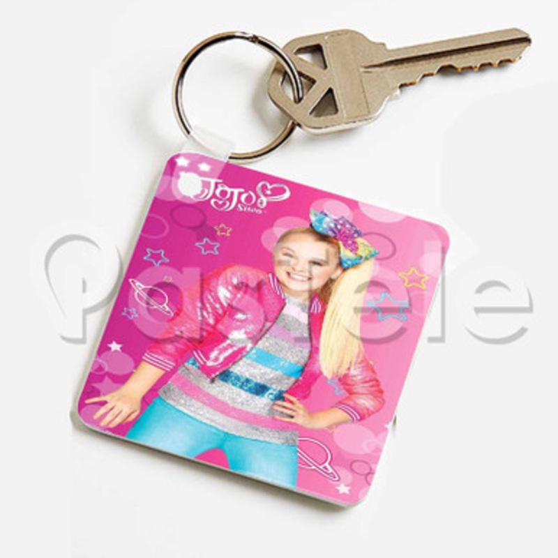 Jo Jo Siwa Pink Custom Keychain Jewelry Necklaces Pendant Two Sides Key