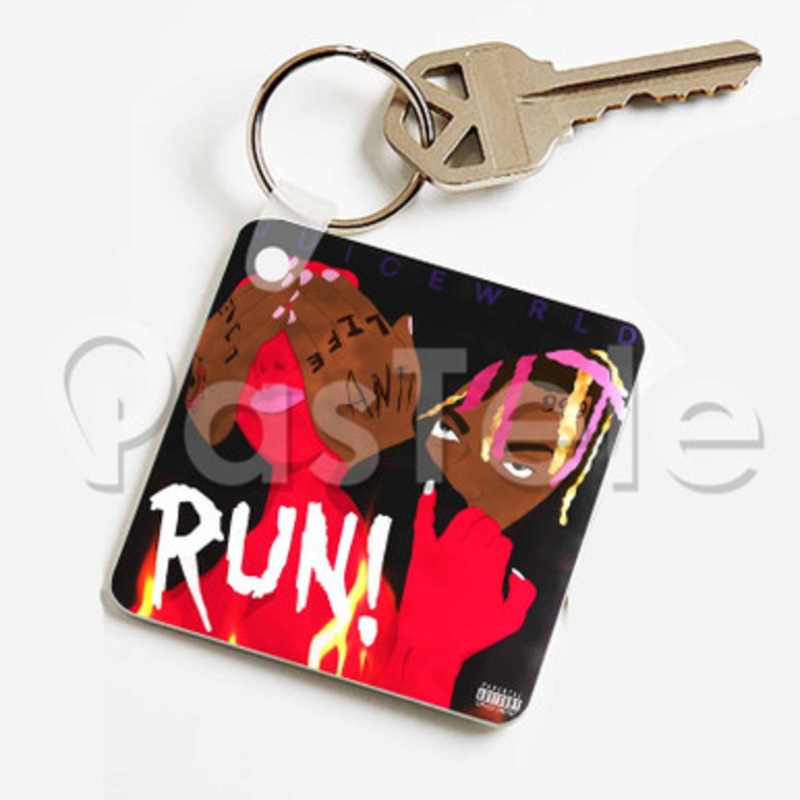 Juice WRLD Run 2 Custom Keychain Jewelry Necklaces Pendant Two Sides Key