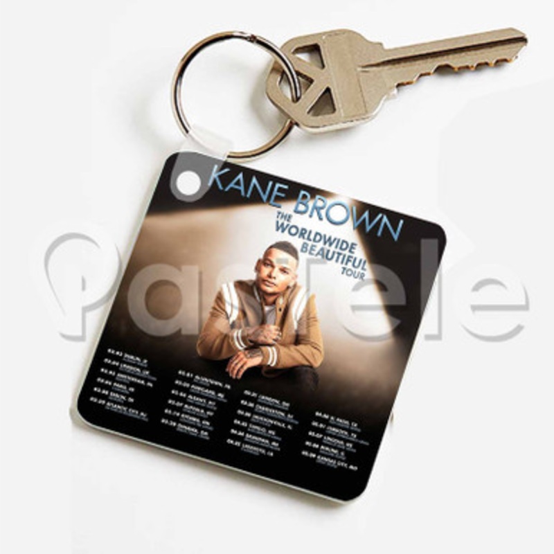 Kane Brown The Worldwide Beautiful Tour Custom Keychain Jewelry Necklaces Pendant Two Sides Key