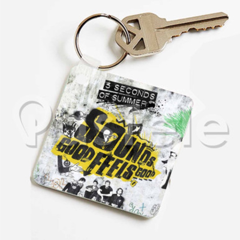 5 Seconds Of Summer Sounds Good Feels Good Custom Keychain Jewelry Necklaces Pendant Two Sides Key