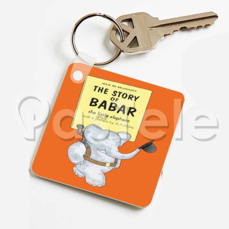 Babar The Elephant Custom Keychain Jewelry Necklaces Pendant Two Sides Key