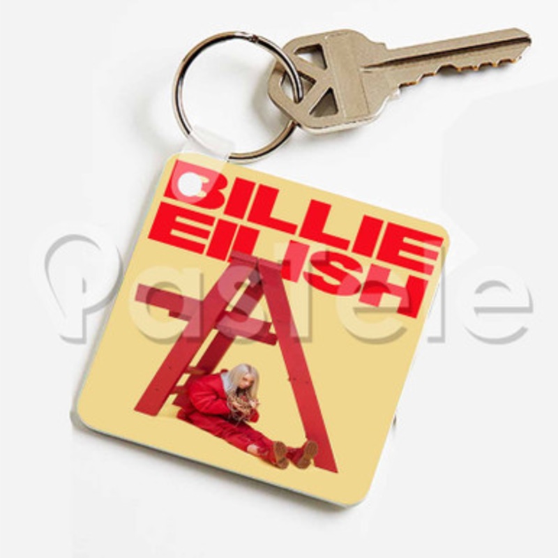 Billie Eilish dont smile at me Custom Keychain Jewelry Necklaces Pendant Two Sides Key