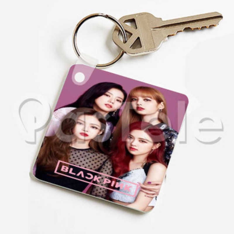 Black Pink Custom Keychain Jewelry Necklaces Pendant Two Sides Key