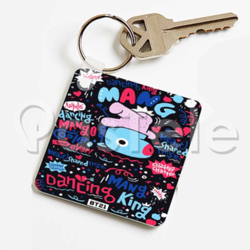 BT21 Custom Keychain Jewelry Necklaces Pendant Two Sides Key