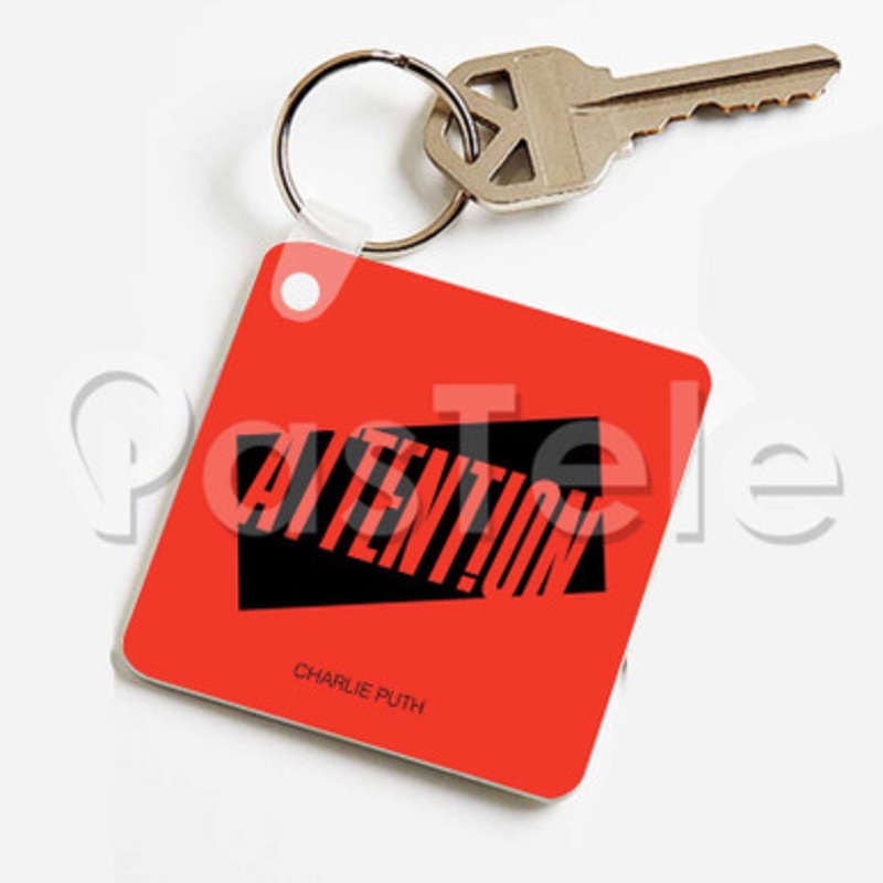 Charlie Puth Attention Custom Keychain Key Ring Jewelry Necklaces Pendant Two Sides Key