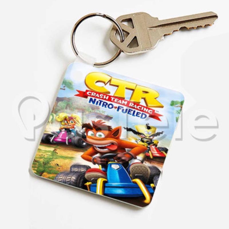 Crash Team Racing Nitro Fueled Custom Keychain Jewelry Necklaces Pendant Two Sides Key