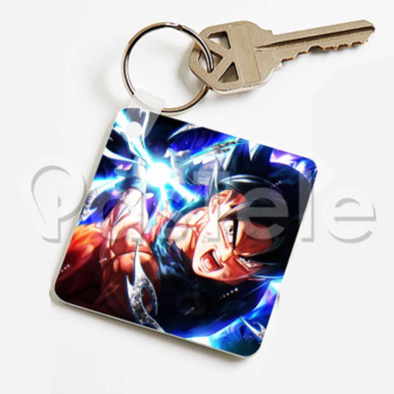 DBZ Goku Ultra Instinct Custom Keychain Jewelry Necklaces Pendant Two Sides Key