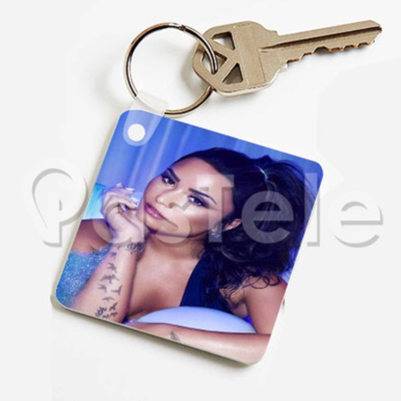 Demi Lovato Custom Keychain Key Ring Jewelry Necklaces Pendant Two Sides Key