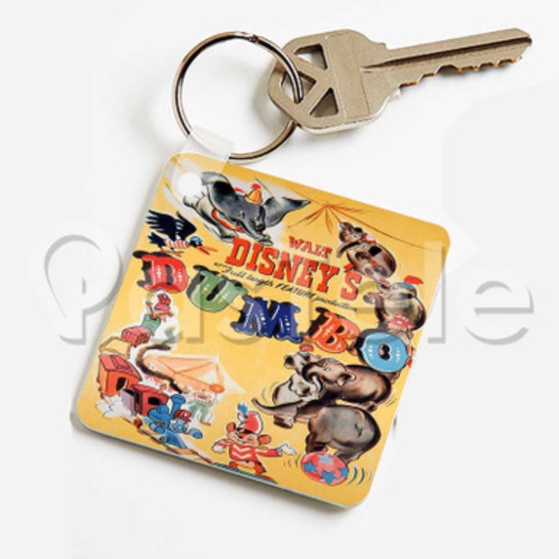 Disney Dumbo Classic Custom Keychain Jewelry Necklaces Pendant Two Sides Key