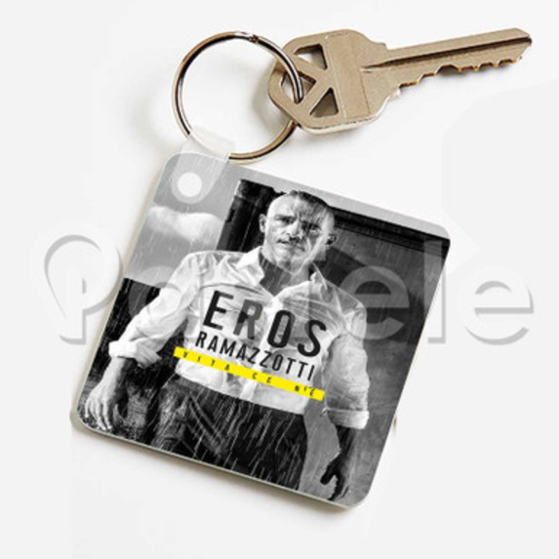 Eros Ramazzotti Custom Keychain Jewelry Necklaces Pendant Two Sides Key