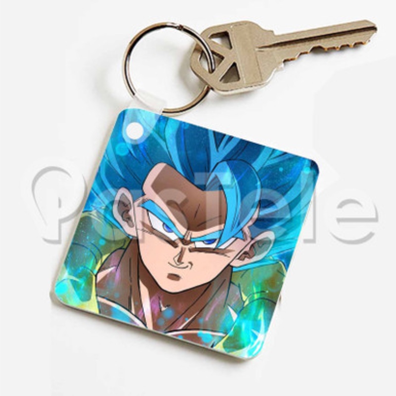 Gogeta Blue Fusion DBS Custom Keychain Jewelry Necklaces Pendant Two Sides Key