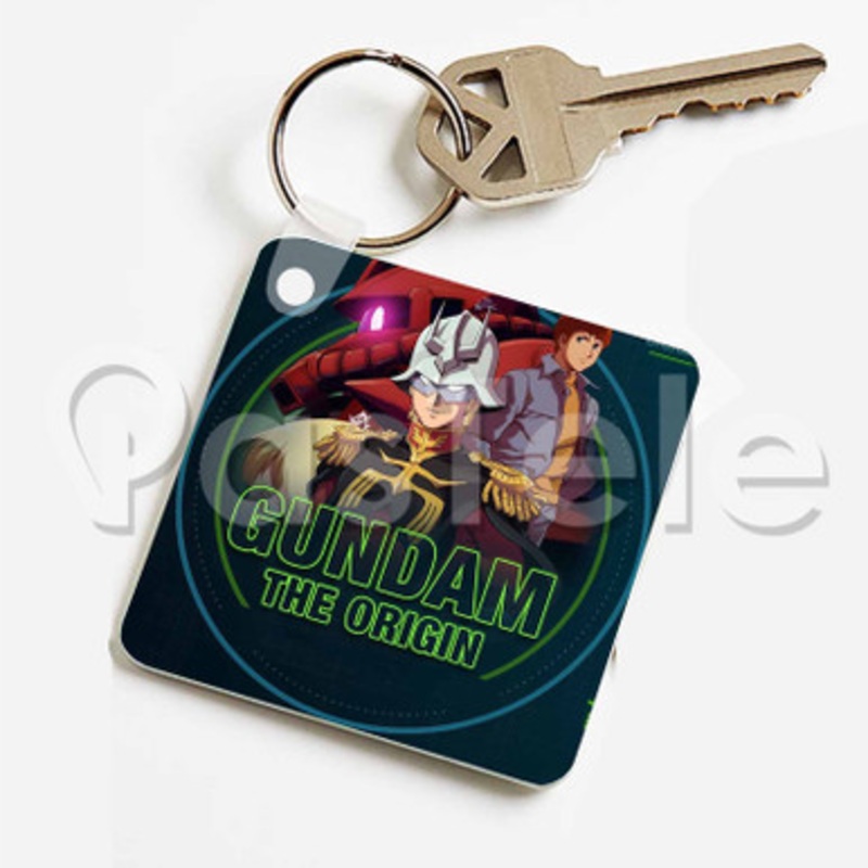 Gundam The Origin Custom Keychain Jewelry Necklaces Pendant Two Sides Key