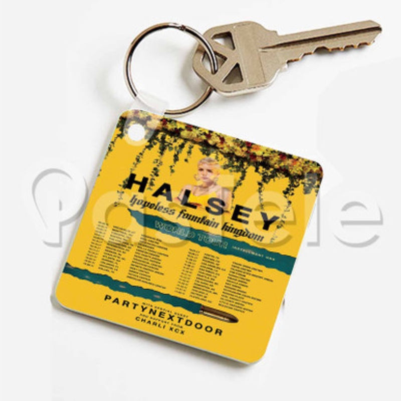 Halsey Hopeless Fountain Kingdom World Tour Custom Keychain Key Ring Jewelry Necklaces Pendant Two Sides Key
