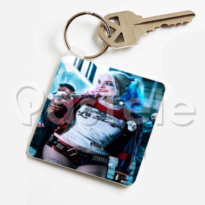 Harley Quinn Custom Keychain Jewelry Necklaces Pendant Two Sides Key