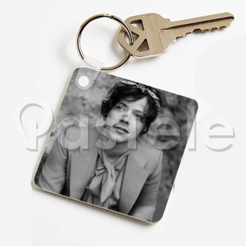 harry styles Custom Keychain Jewelry Necklaces Pendant Two Sides Key