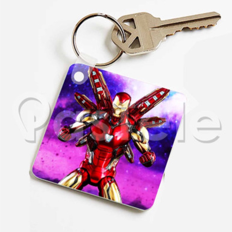 Iron Man avengers endgame Custom Keychain Jewelry Necklaces Pendant Two Sides Key