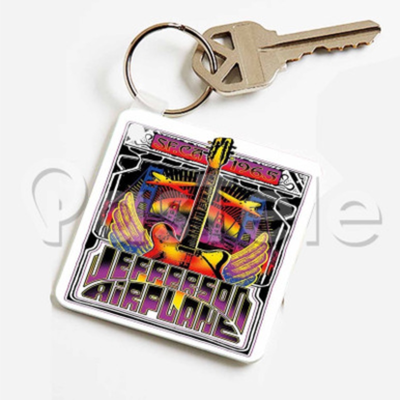 Jefferson Airplane Custom Keychain Jewelry Necklaces Pendant Two Sides Key