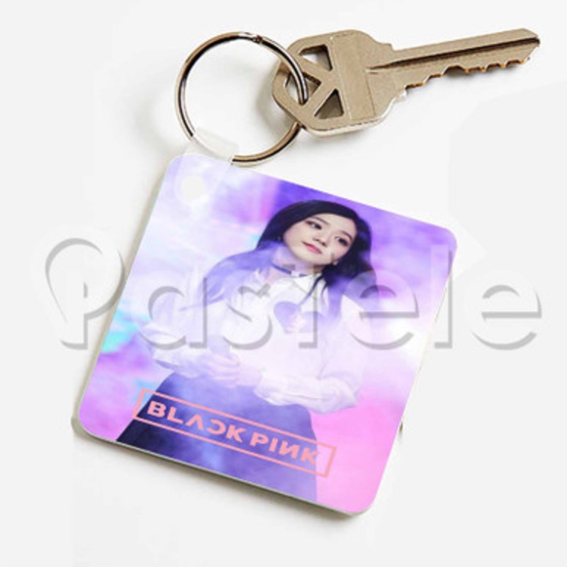 Jisoo Black Pink Custom Keychain Jewelry Necklaces Pendant Two Sides Key