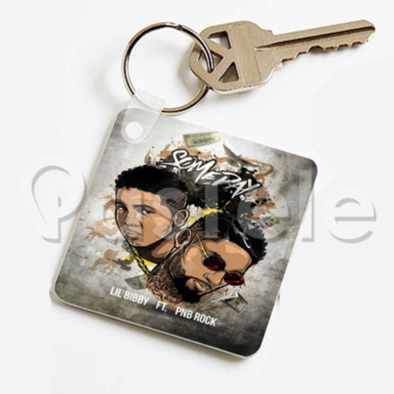 Lil Bibby Feat Pn B Rock Someday Custom Keychain Key Ring Jewelry Necklaces Pendant Two Sides Key