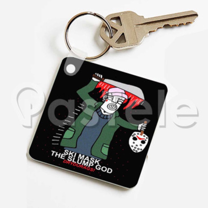 Ski Mask The Slump God Custom Keychain Key Ring Jewelry Necklaces Pendant Two Sides Key