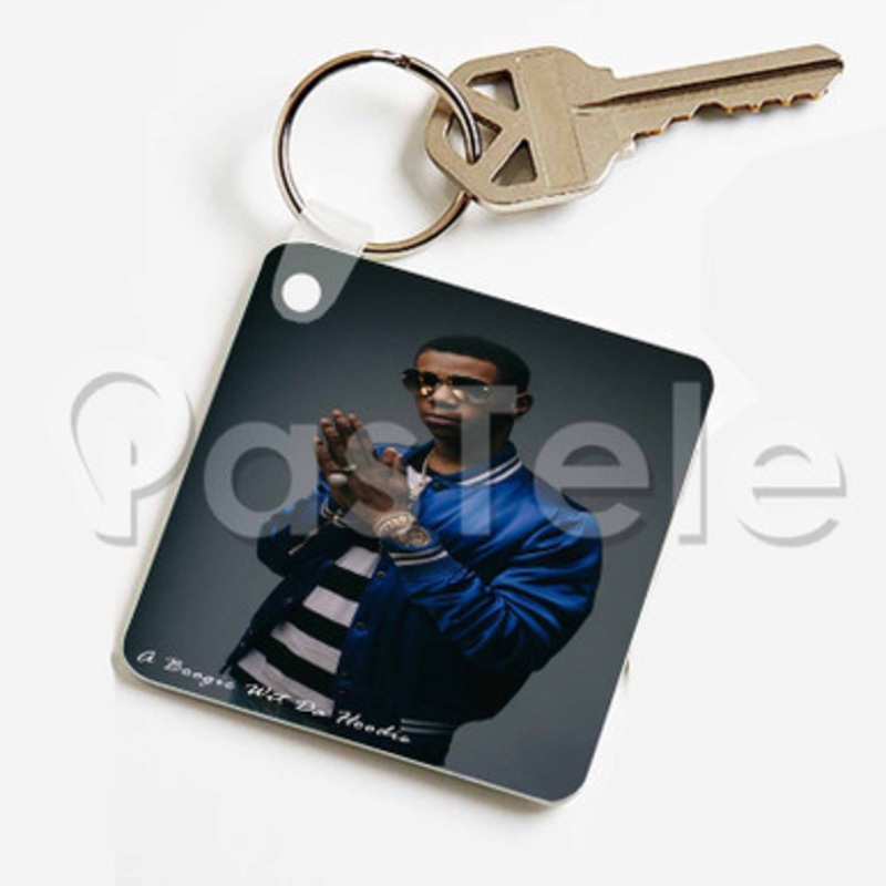 A Boogie Wit Da Hoodie Custom Keychain Key Ring Jewelry Necklaces Pendant Two Sides Key
