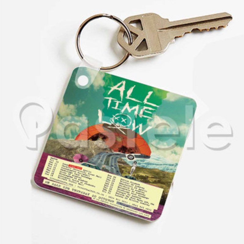 All Time Low Custom Keychain Key Ring Jewelry Necklaces Pendant Two Sides Key