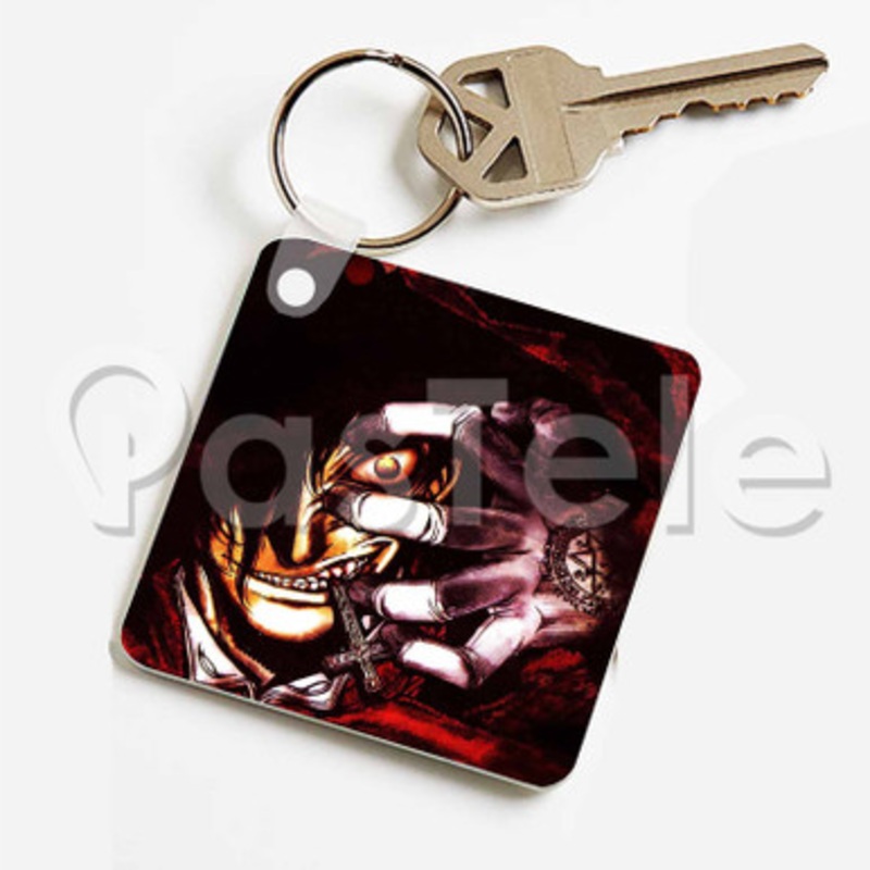 Alucard Hellsing Custom Keychain Key Ring Jewelry Necklaces Pendant Two Sides Key