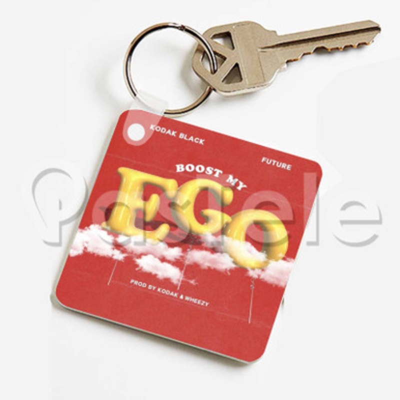 Boost My Ego Kodak Black Feat Future Custom Keychain Key Ring Jewelry Necklaces Pendant Two Sides Key