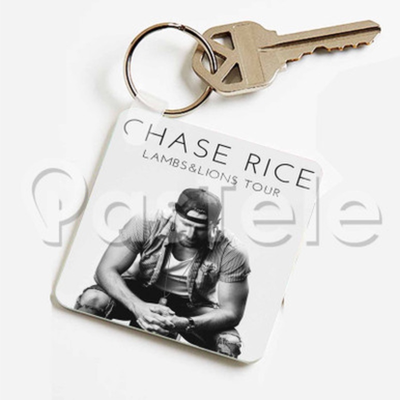 Chase Rice Lambs Lions Tour Custom Keychain Key Ring Jewelry Necklaces Pendant Two Sides Key