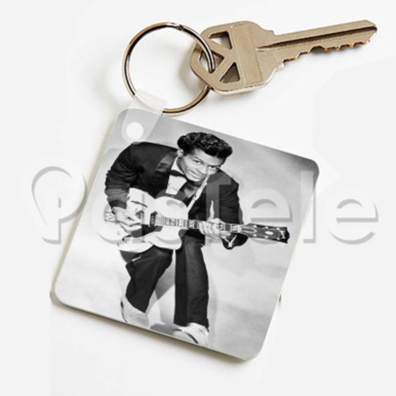 Chuck Berry Custom Keychain Key Ring Jewelry Necklaces Pendant Two Sides Key